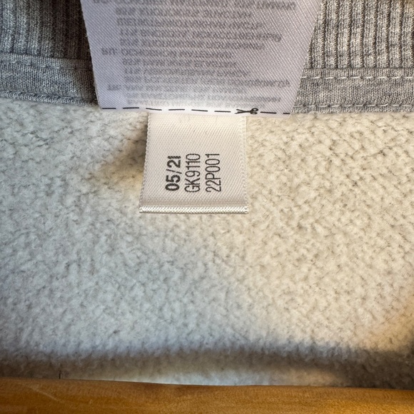 Adidas Mens Light Fleece Lined Sweatshirt Gray Small Long Sleeve Casual School - Picture 6 of 12